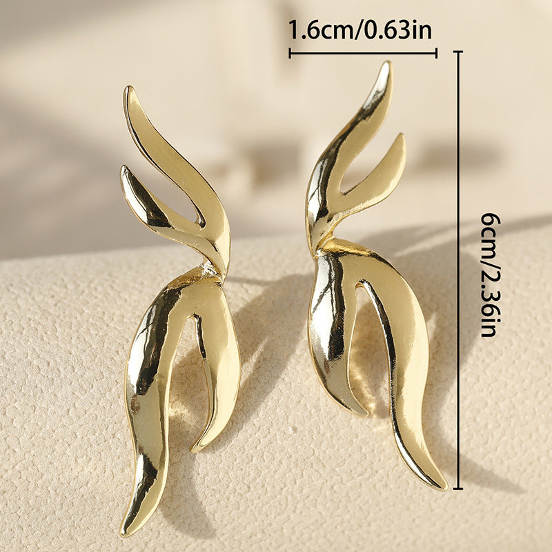 Wholesale fashionable all-match exaggerated personality alloy irregular graphic earrings earrings Valentine's Day gift for women